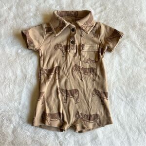 Kate Quinn Short Sleeve Vintage Collar Shortie Donkey 0-3 Months